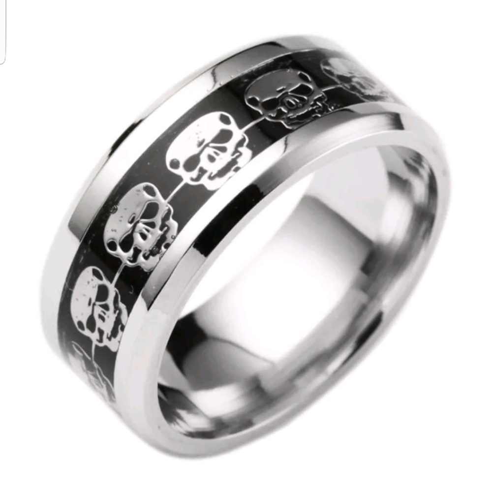 SKULL RING TITANIUM STAINLESS - Picture 3 of 6